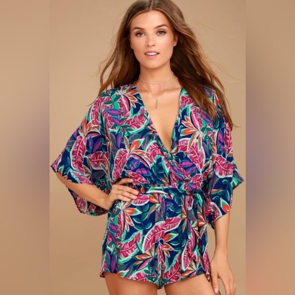 Lulus Hypnotized Purple Print Romper, XS